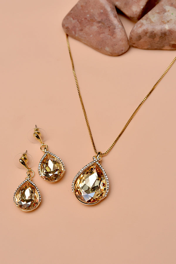 Party Wear Champagne Locket Set