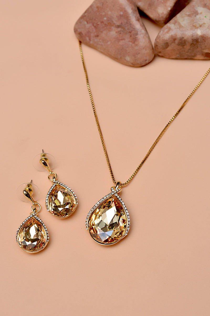 Party Wear Champagne Locket Set