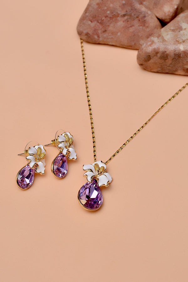 Party Wear Purple Locket Set