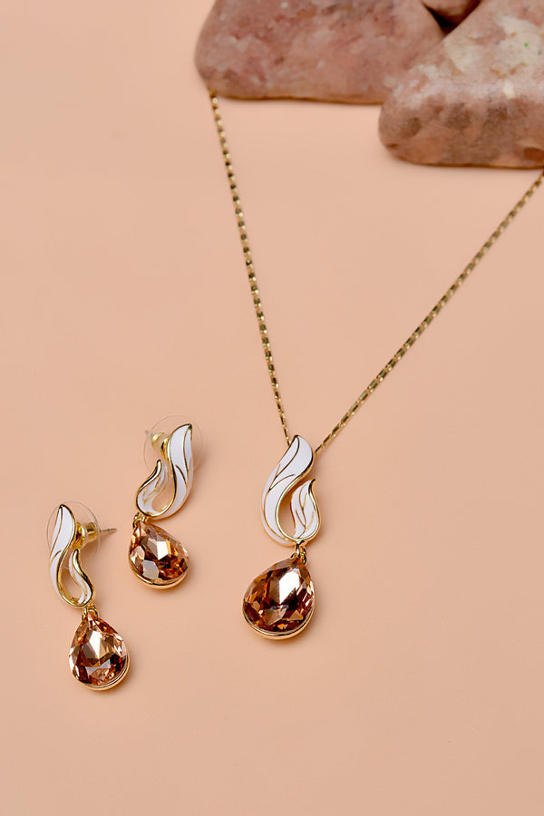Party Wear Champagne Locket Set