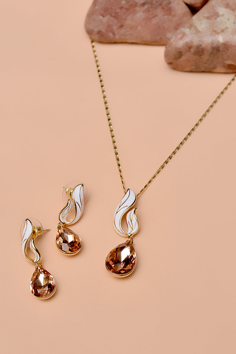 Party Wear Champagne Locket Set