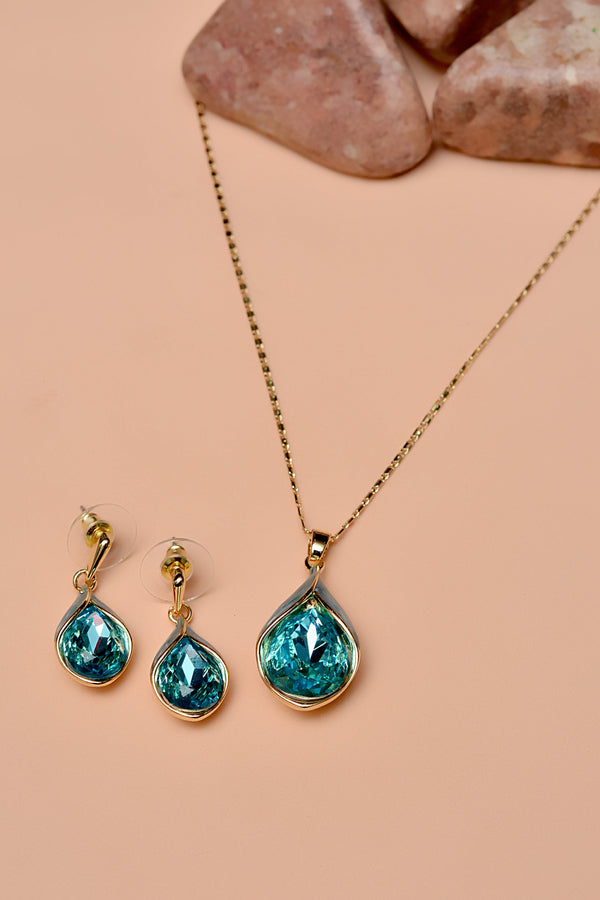 Party Wear Blue Locket Set