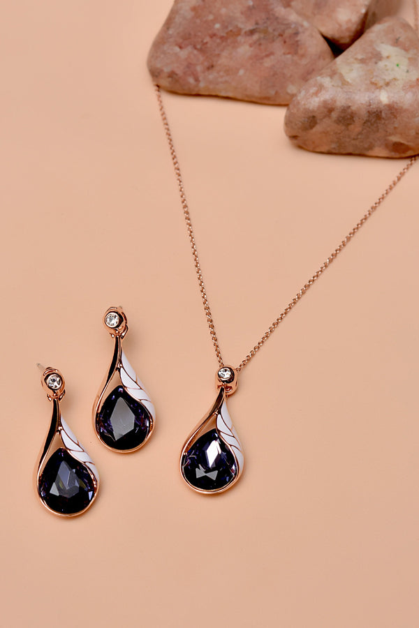 Party Wear Purple Locket Set
