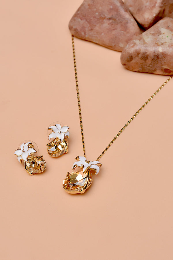Party Wear Champagne Locket Set