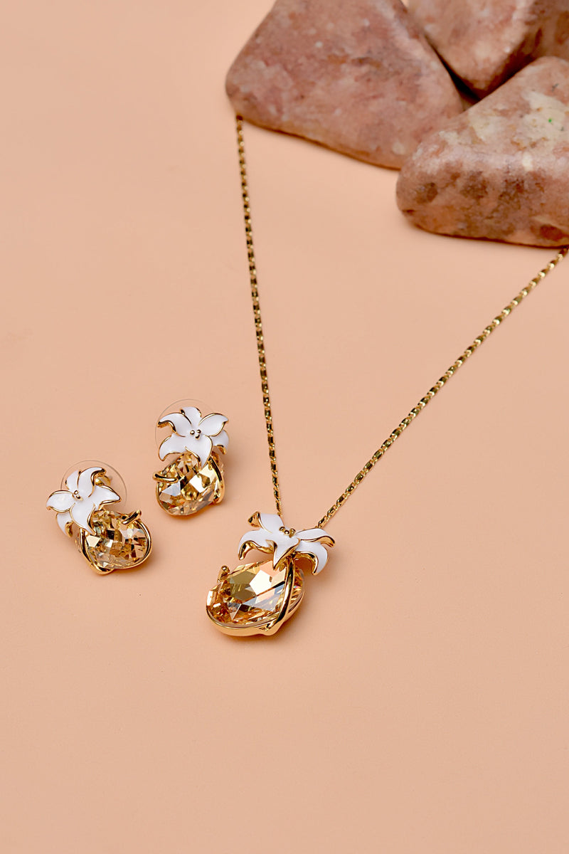Party Wear Champagne Locket Set