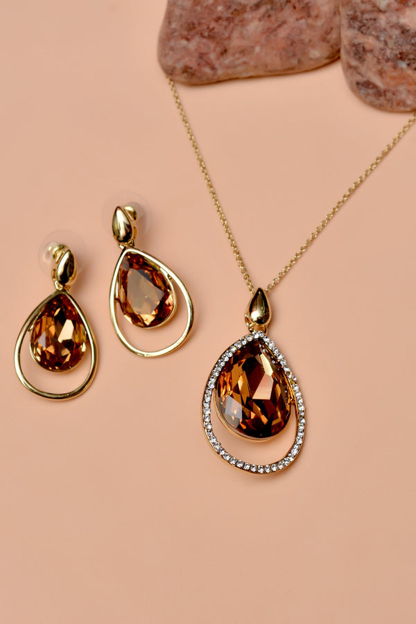 Party Wear Champagne Locket Set