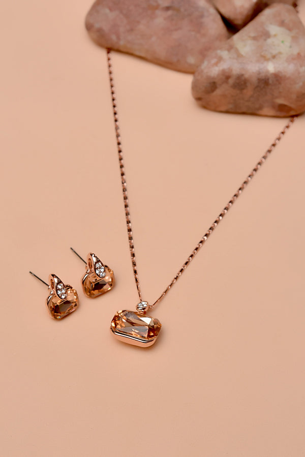 Party Wear Champagne Locket Set