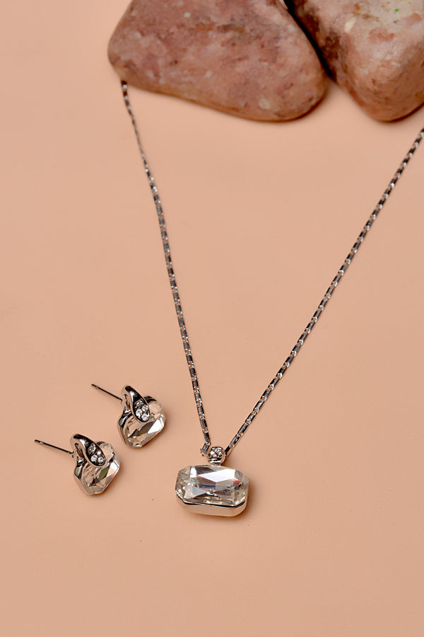 Party Wear Silver Locket Set