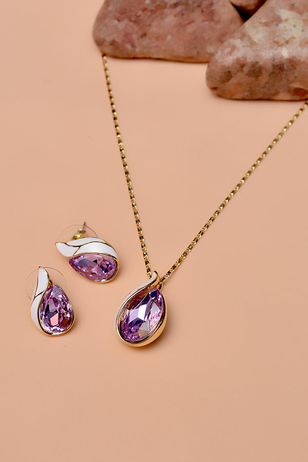 Party Wear Purple Locket Set