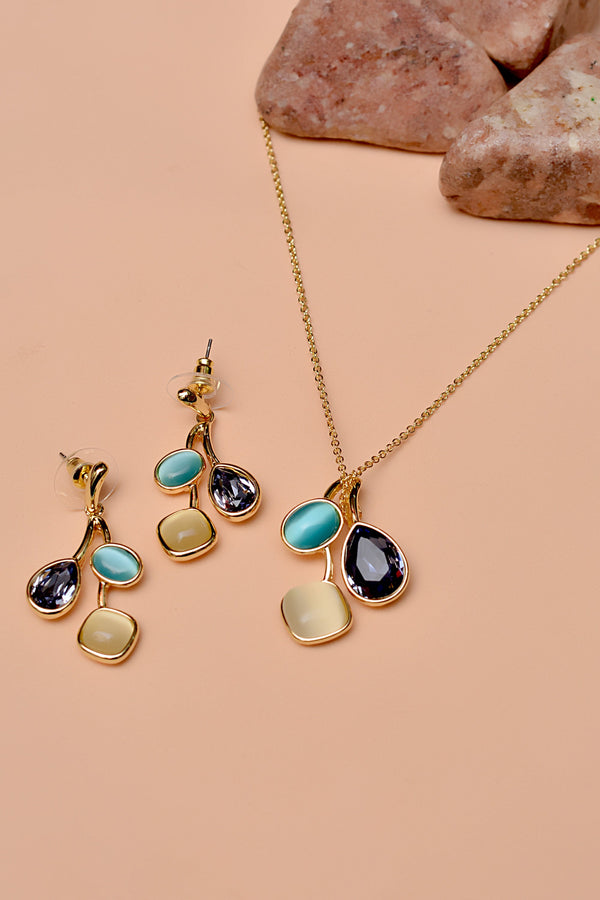 Party Wear Multicolor Locket Set
