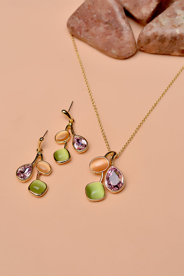 Party Wear Multicolor Locket Set