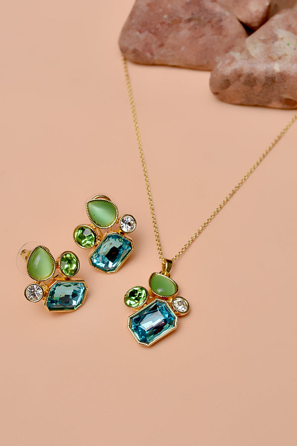 Party Wear Multicolor Locket Set