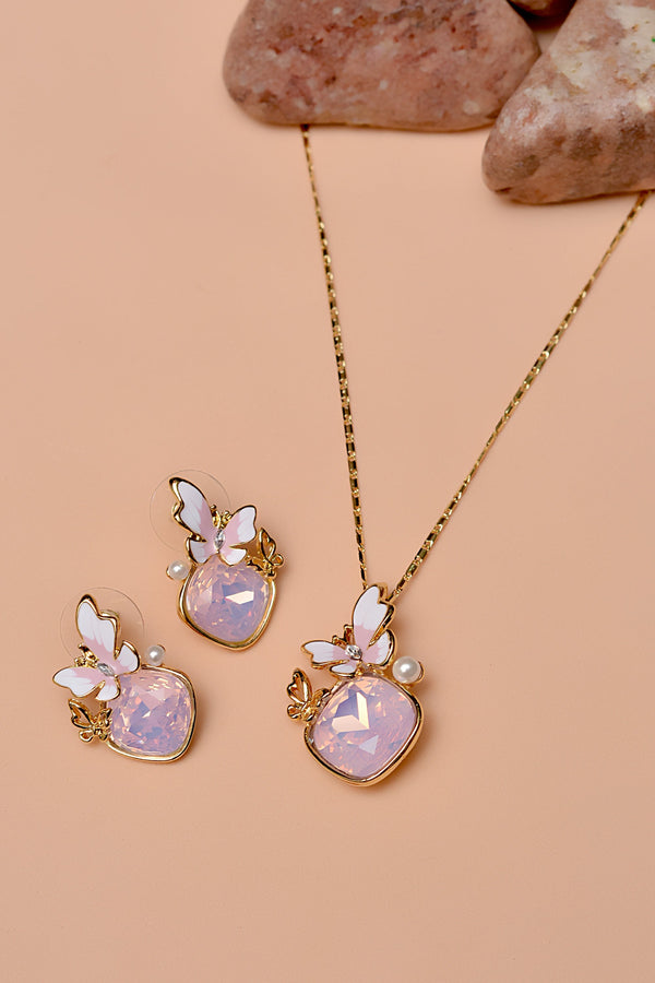 Party Wear Pink Locket Set