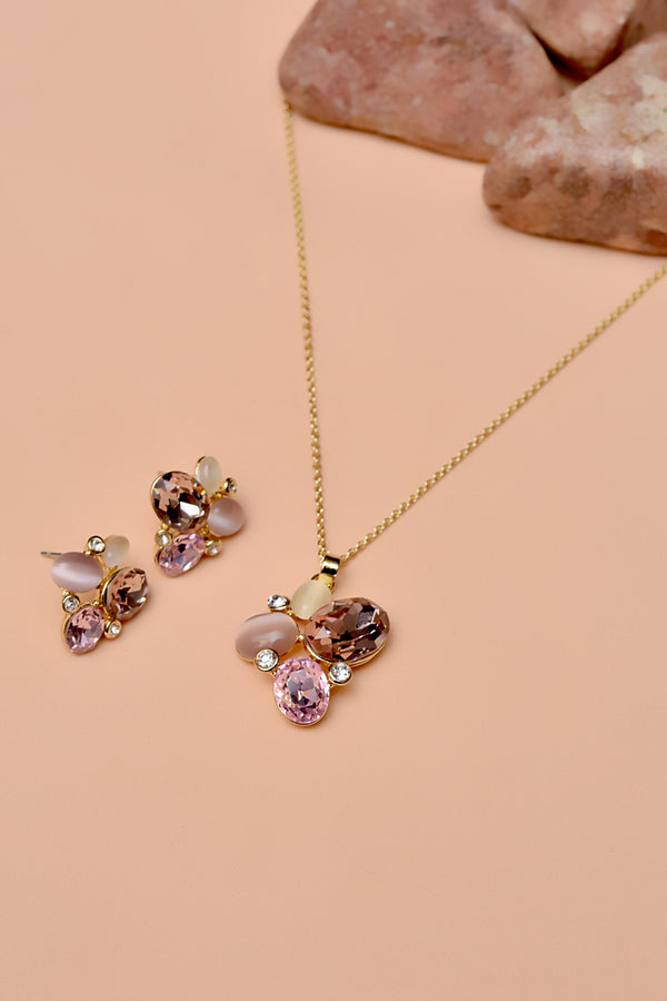 Party Wear Purple Locket Set