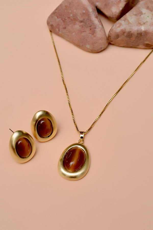 Party Wear Brown Locket Set