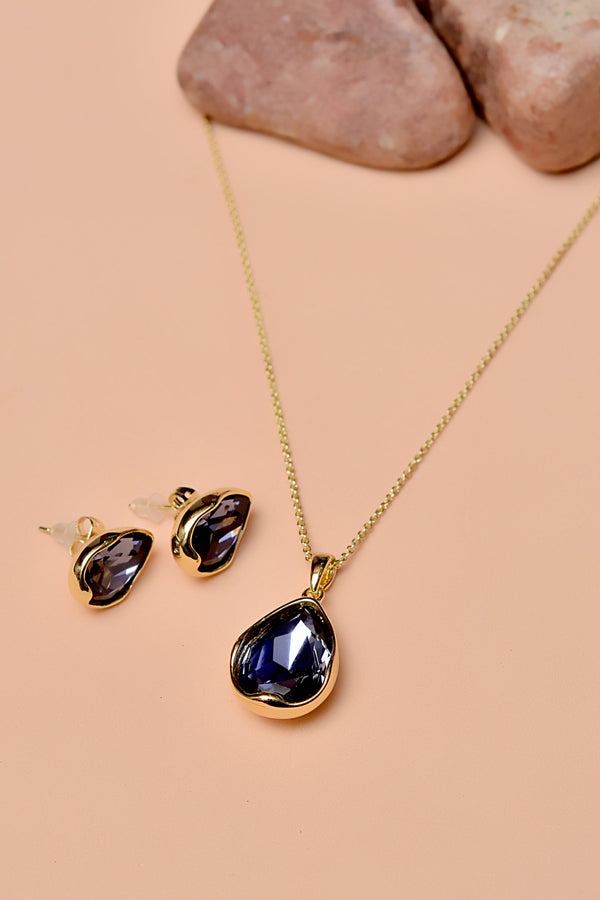 Party Wear Purple Locket Set