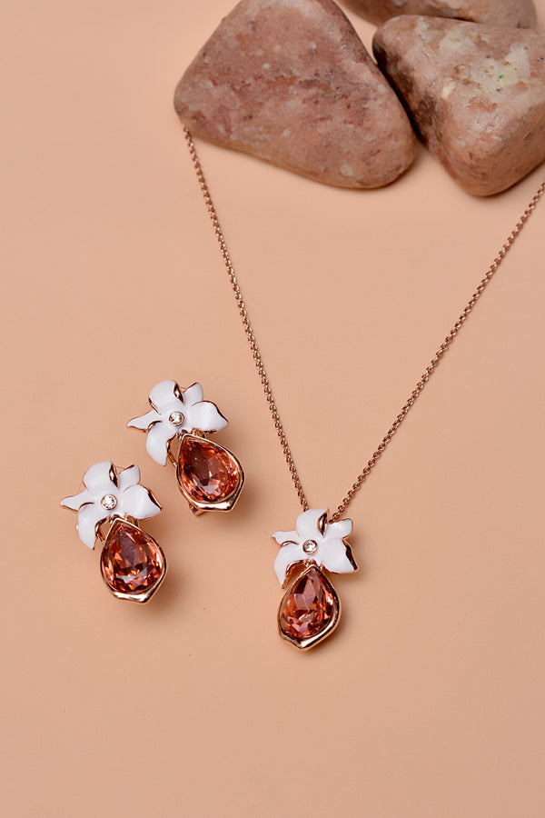 Party Wear Pink Locket Set