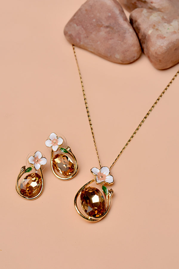 Party Wear Champagne Locket Set
