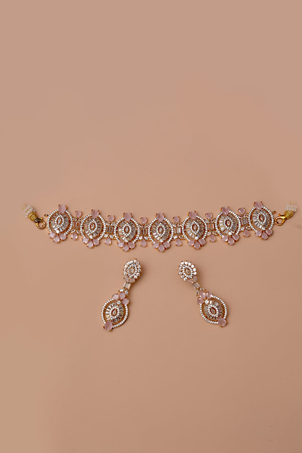 Party Wear Pink Choker Necklace