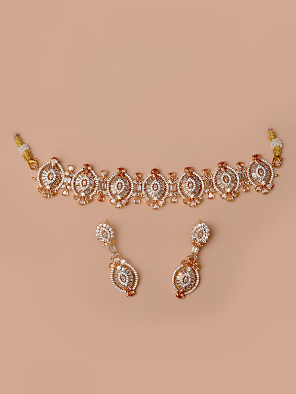 Party Wear Champagne Choker Necklace