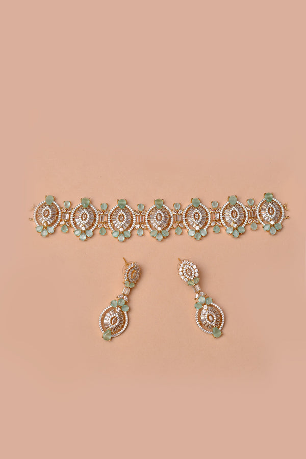 Party Wear Green Choker Necklace