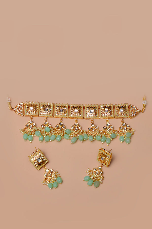 Party Wear Green Choker Necklace