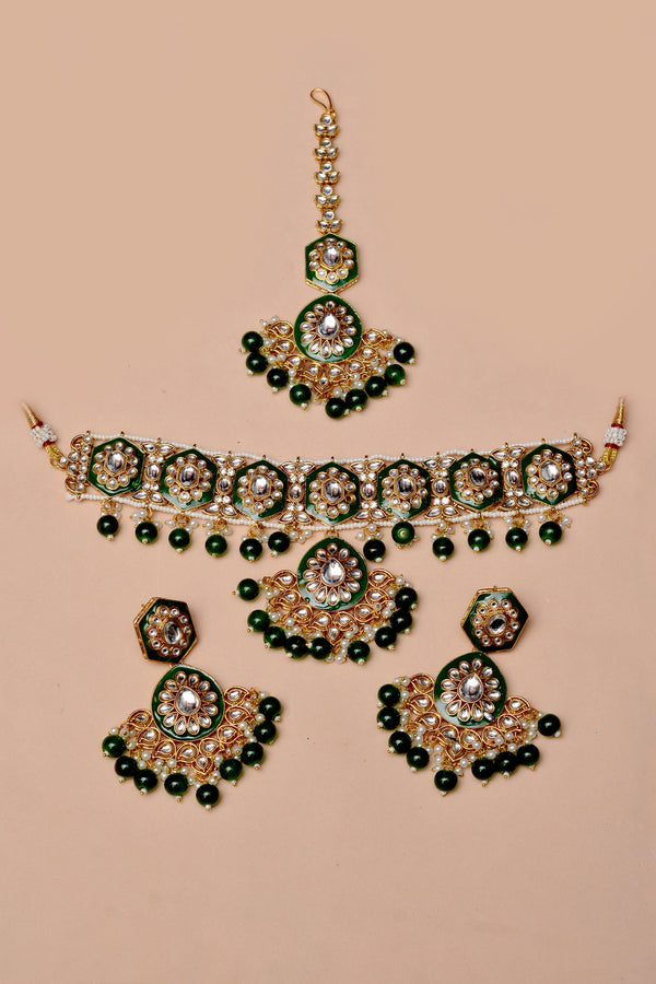 Party Wear Green Choker Necklace