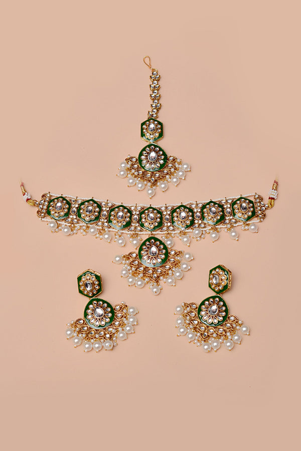 Party Wear White Choker Necklace