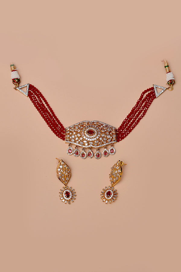 Party Wear Red Choker Necklace