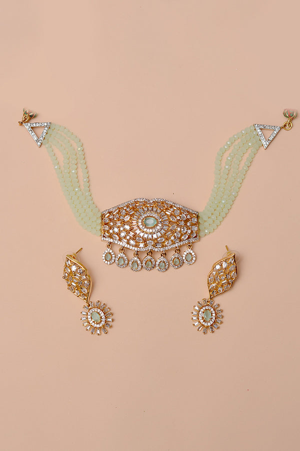 Party Wear Green Choker Necklace