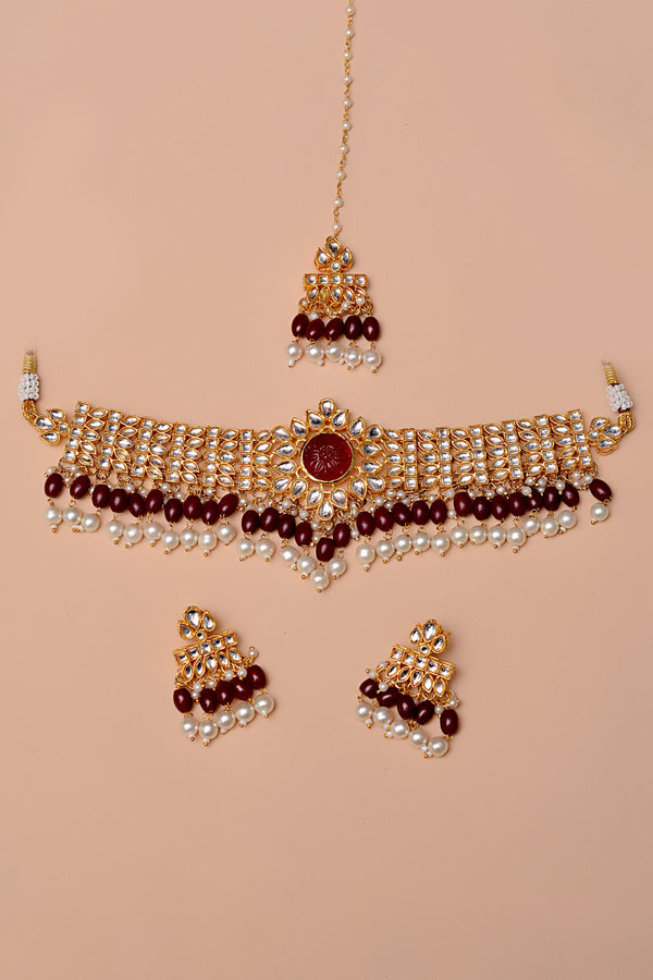 Party Wear Red Choker Necklace