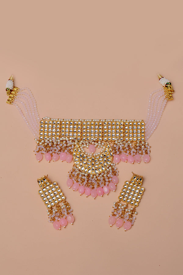 Party Wear Pink Maala Necklace