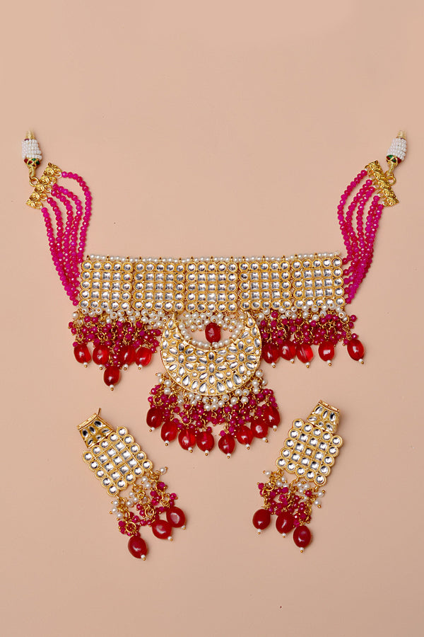 Party Wear Red Maala Necklace