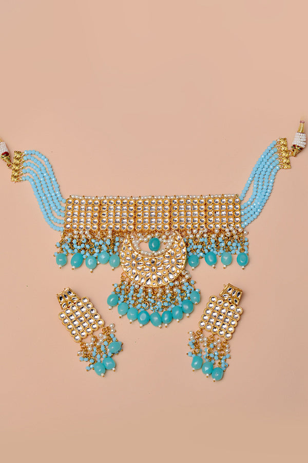 Party Wear Blue Maala Necklace