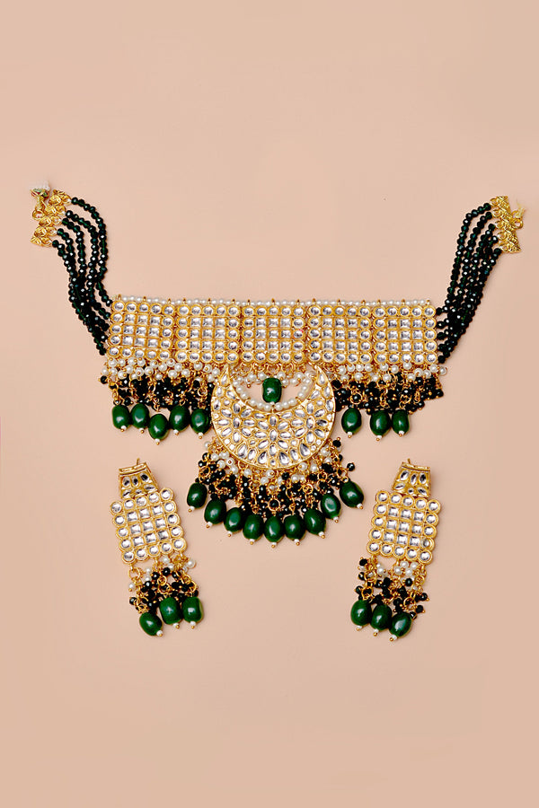 Party Wear Green Maala Necklace