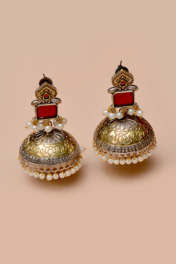 Party Wear Red Earrings