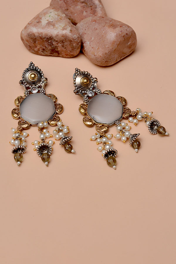 Party Wear Gray Earrings