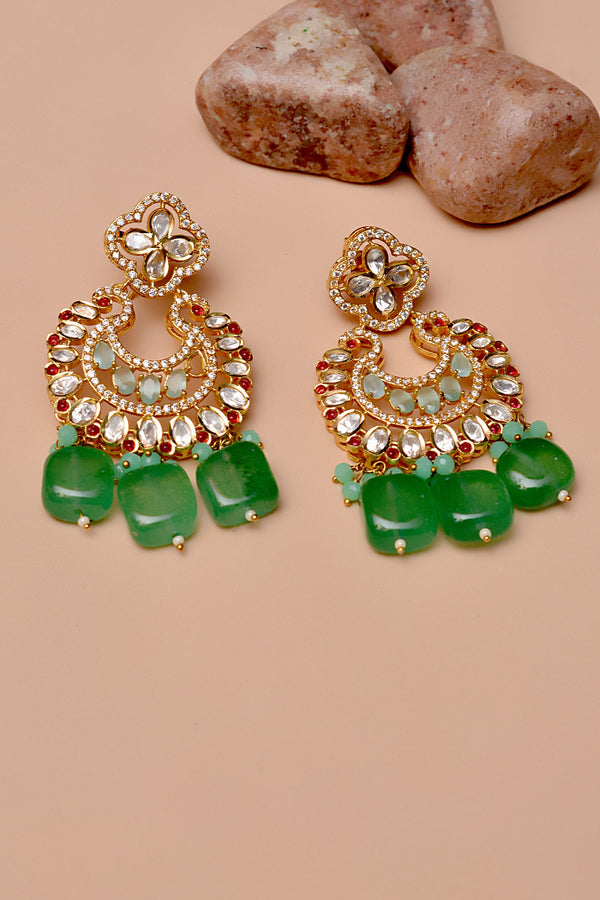 Party Wear Green Earrings