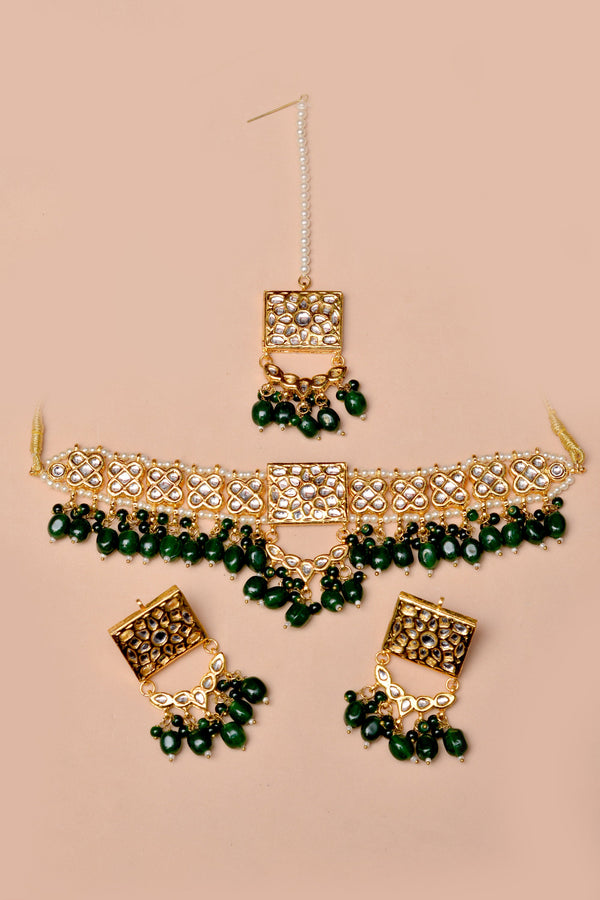 Party Wear Green Choker Necklace
