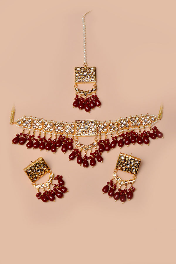 Party Wear Red Choker Necklace