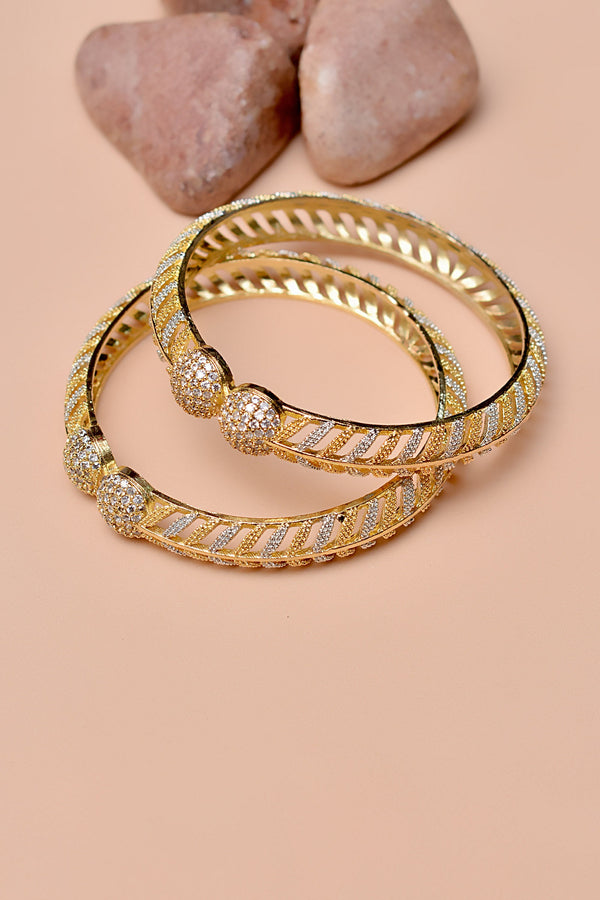 Size 2-6 Party Wear Golden Bangles