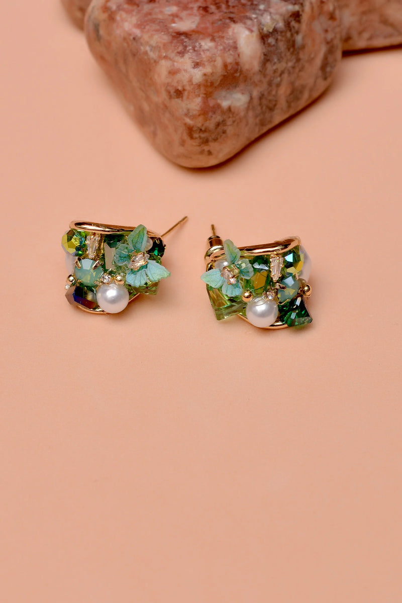 Party Wear Green Earrings
