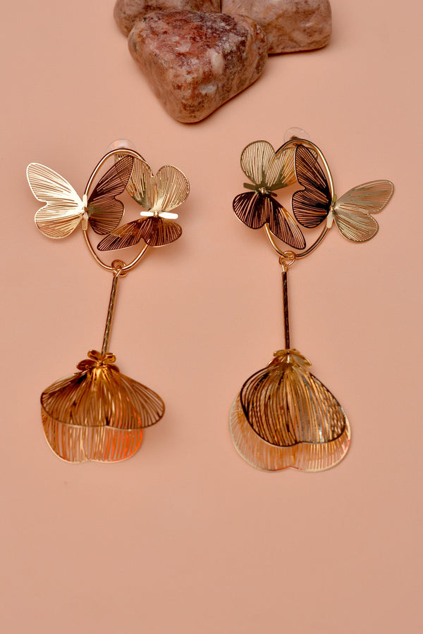 Party Wear Golden Earrings