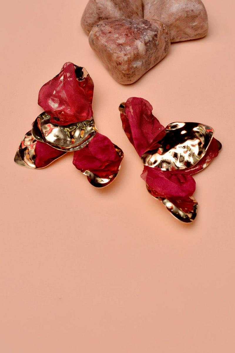 Party Wear Red Earrings