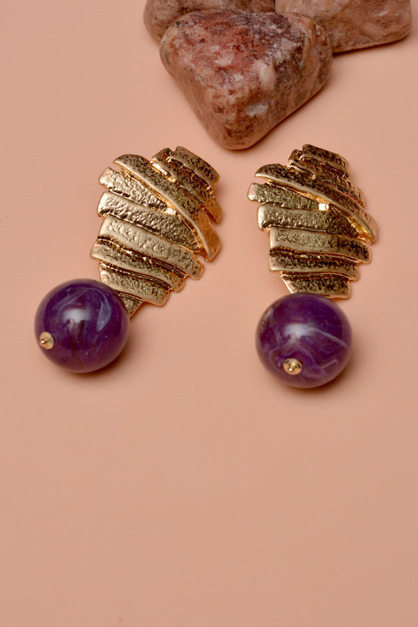 Party Wear Purple Earrings