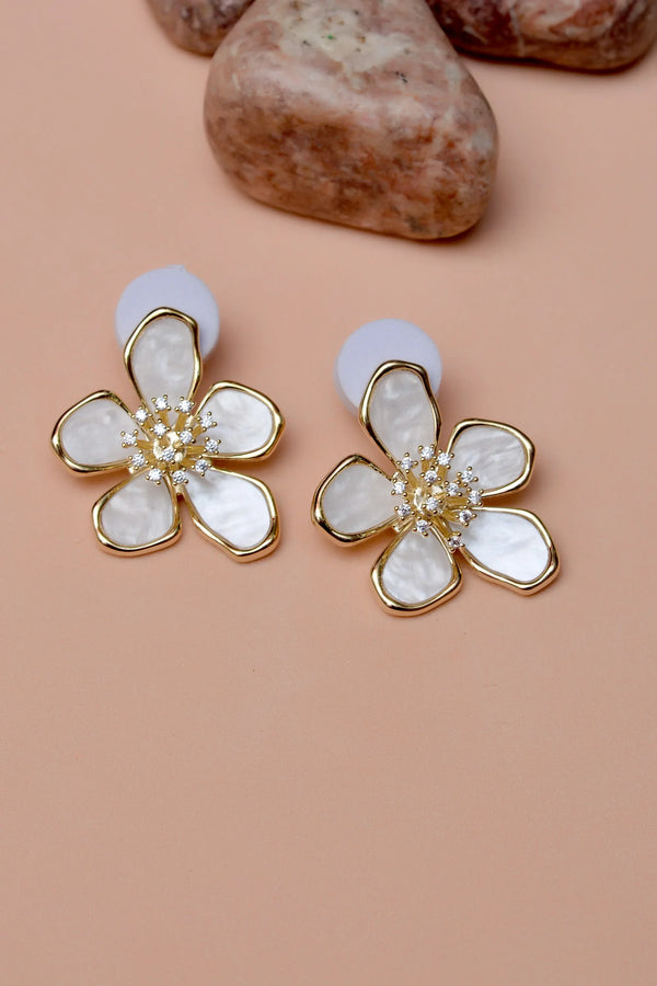 Party Wear White Earrings