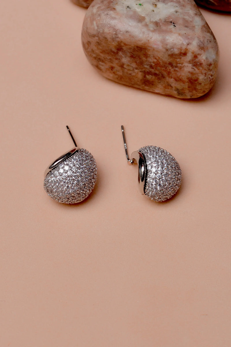 Party Wear Silver Ear Studs