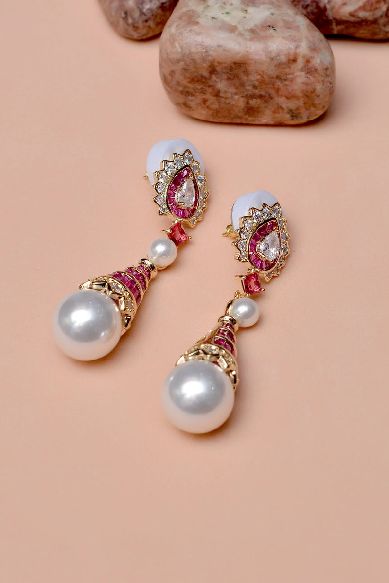 Party Wear Red Earrings