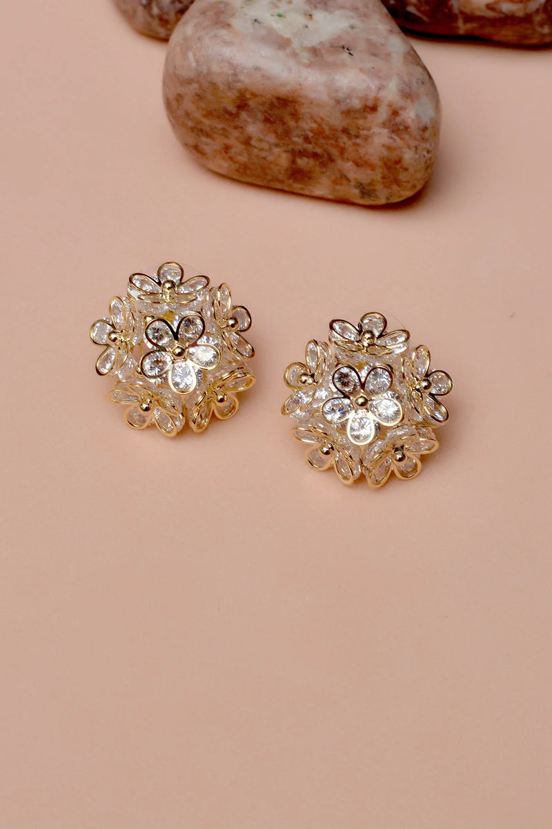 Party Wear Golden Earrings
