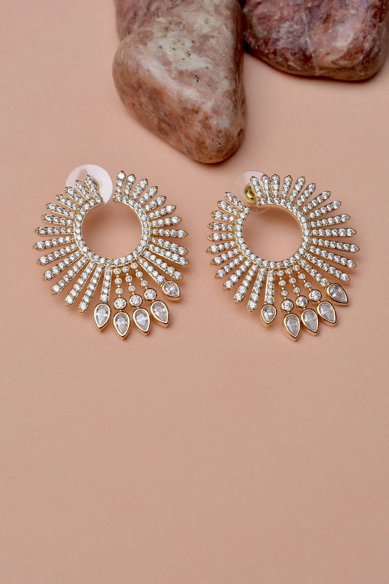 Party Wear Golden Earrings
